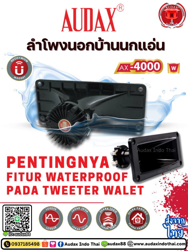 ลำโพงบ้านนกแอ่น Audax AX-4000W ลำโพงเสียงนอก เสียงดึง นกแอ่นเข้ามาทำรัง